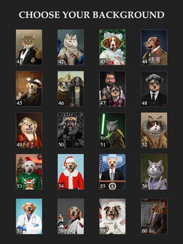 Miniatura 5 de Pintura personalizada para retratos de mascotas de perros y gatos, estilo renacentista sobre lienzo, retrato real de mascotas a partir de la foto