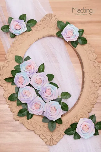 Miniatura 4 de MACTING 30 piezas Flores Rosas Artificiales de Tacto Real Flores Falsas con Tallo Rosas de Espuma para Bricolaje Ramo de Boda Centros de Mesa Fiesta
