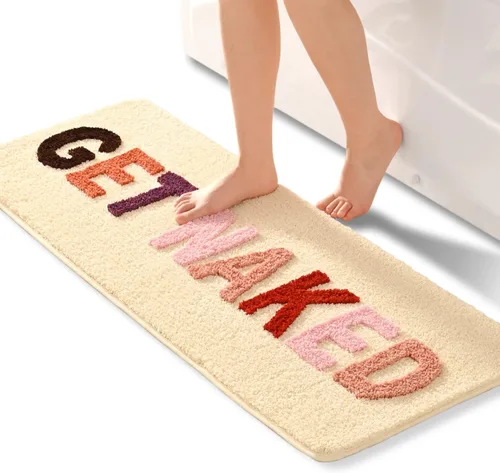 Miniatura 8 de QJHOMO Get Naked Bath Mat Alfombras Lindas de Baño Lindas Alfombras de Baño Graciosas Antideslizantes Decoración de Bañera Antideslizante Alfombra