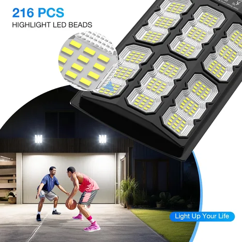 Miniatura 7 de Farolas solares para exteriores, luces LED solares de 20000LM con control remoto, luces con sensor de movimiento, para exteriores, patio, garaje