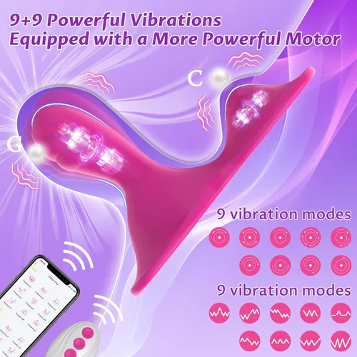 Miniatura 3 de Consolador de molienda para sentarse y pasear, vibrador anal de punto G de clítoris con 9+9 modos de vibración, juguetes para adultos, aplicación