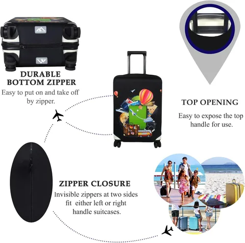 Miniatura 3 de Explore Land Funda para equipaje de viaje, protector de maleta, para equipaje de 18 a 32 pulgadas, Viaje (Travel)