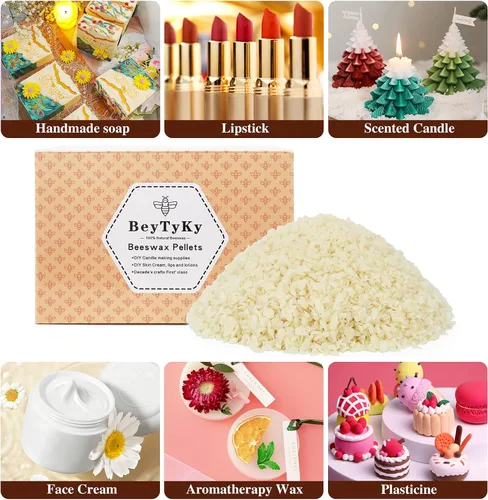 Miniatura 3 de Pellets de cera de abeja blanca orgánica de 10 libras, cera de abeja para hacer velas, cera de vela triple filtrada para crema de bricolaje