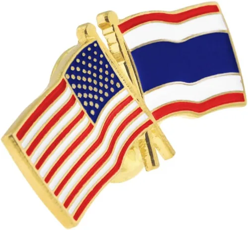 Miniatura 153 de PinMart Pin de solapa esmaltado con bandera de la amistad cruzada de Estados Unidos y el mundo