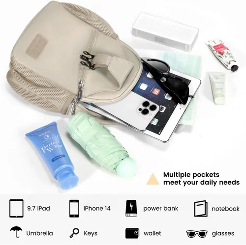 Miniatura 5 de LOVEVOOK - Mochila de bandolera para mujeres, casual, de nylon, para viajes, al hombro, mochila de senderismo Casual Daypack, Nylon, Travel