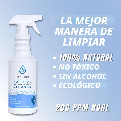 Miniatura 2 de HYPRISTINE PURE Spray de Ácido Hipocloroso, Limpiador Multiusos, Vida Útil Superior, 0% Blanqueador, 0% Alcohol, Seguro para Contacto con Alimentos