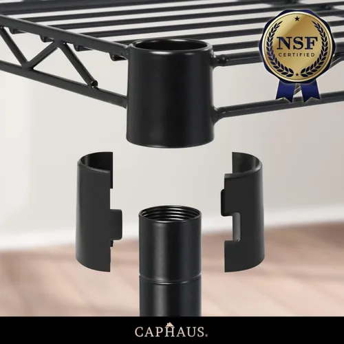 Miniatura 8 de CAPHAUS NSF - Estantería de grado comercial de alta resistencia con ruedas, pies niveladores y forros, estante de metal, para almacenamiento