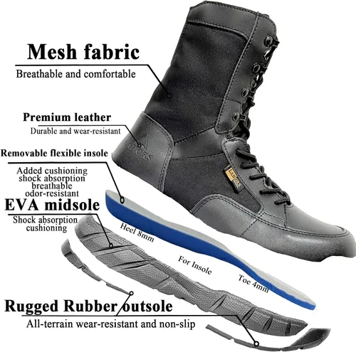 Miniatura 2 de Zapatos tácticos ligeros para hombre, botas de combate, botas marrones coyote, entrenamiento militar, con cordones, senderismo al aire libre