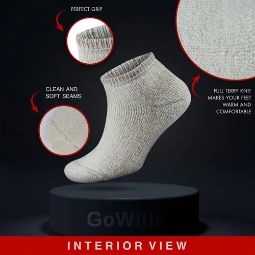 Miniatura 4 de GoWith Alpaca Wool Low-Cut Socks for Men & Women, Cushioned Terry Warm Thermal Thick Merino Blend Camping Socks
