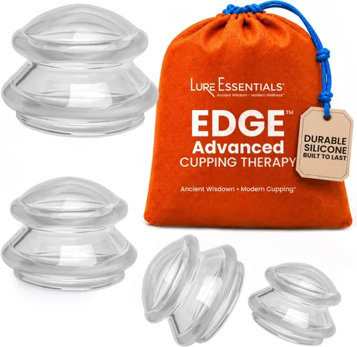 Miniatura 10 de Juego de terapia de ventosas de silicona, tazas de masaje profesional para terapia de ventosas, kit de 4 tazas para masaje, liberación miofascial
