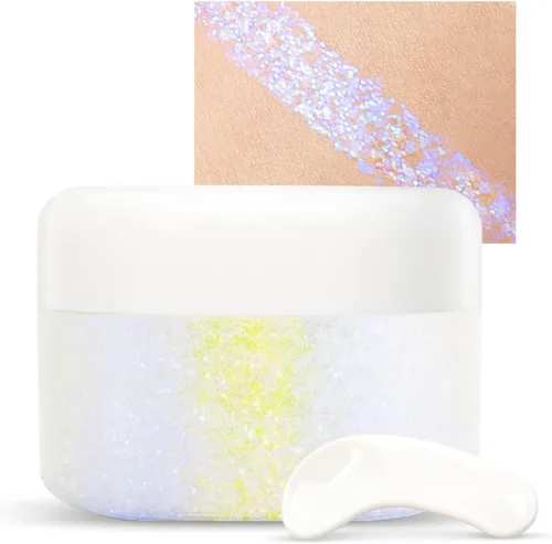 Gel holográfico con purpurina corporal para cuerpo, cara, cabello, maquillaje de labios, purpurina brillante de larga duración, impermeable,