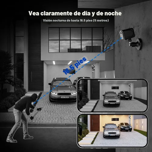 Miniatura 7 de Cámara de seguridad sin WiFi pequeña, cámara de seguridad celular 4G LTE, cámara de vigilancia magnética 2K con batería de espera larga, detección