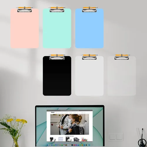 Miniatura 7 de Sooez Portapapeles de plástico con soporte para bolígrafo, [10% más grueso] Tableros de clip de 8.5 x 11 pulgadas con clip de perfil bajo, lindo