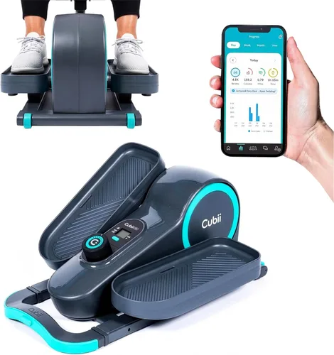 Cubii GO - Ejercitador de Pedales Elípticos para Debajo del Escritorio, con Pantalla LCD de Rastreador de Fitness, Resistencia Ajustable, Fitness