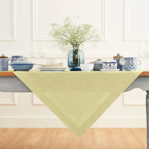 Miniatura 48 de Solino Home - Mantel de lino azul rey de 52 x 52 pulgadas - 100% lino puro cuadrado - Athena, mantel lavable a máquina para Navidad, Año Nuevo