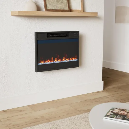 Miniatura 2 de Tangkula - Inserto eléctrico de chimenea de cuarzo infrarrojo de 23 pulgadas con control remoto, calentador de chimenea empotrado de 1500 W