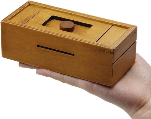 Miniatura 4 de ATDAWN Caja de Regalo de Rompecabezas con Compartimentos Secretos, Caja de Dinero de Madera para Desafiar Rompecabezas y Juegos Mentales