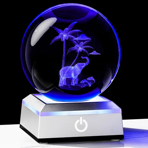 Miniatura 14 de Figura de Escultura 3D de Guepardo en Bola de Cristal con Base de Luz Colorida, Regalos de Guepardo para Mujeres y Hombres en Navidad y Cumpleaños
