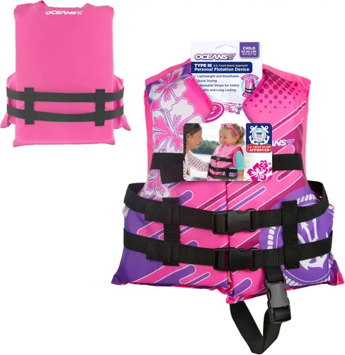 Miniatura 4 de Aqua Oceans 7 Life Jacket for Kids - US Coast Guard Approved Life Vest for Infant, Child & Youth Boys and Girls, Open-Side PFD for Boating, Swimming