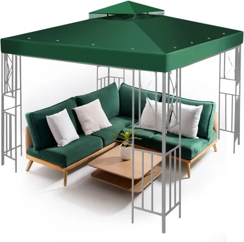 Miniatura 14 de Flexzion Cubierta de repuesto para toldo de 8 x 8 pies (7.9 ft x 7.9 ft), cubierta superior de doble nivel con protección UV30+, resistente a