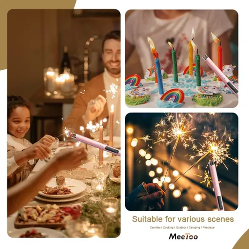 Miniatura 6 de MeeToo Encendedor eléctrico recargable tipo C – Regalos para esposa, hombres, mujeres, nana, arco de plasma USB, a prueba de viento, para velas, Oro