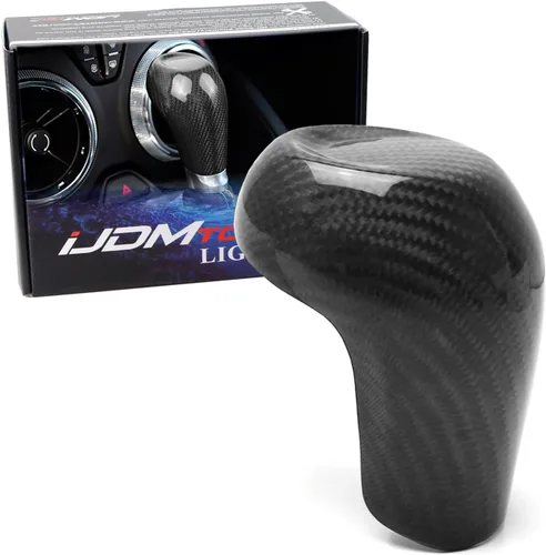 iJDMTOY Carcasa para palanca de cambios de fibra de carbono, color negro brillante, compatible con Chevrolet 2016 en adelante Gen6 Camaro