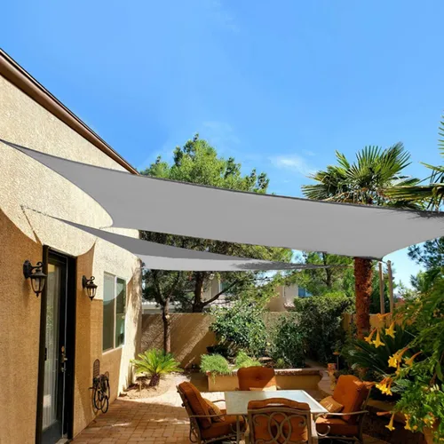 Miniatura 3 de Toldo tipo vela con kit de herramientas, impermeable, 10 x 10 pies, rectangular, con bloqueo UV, refugio para patio al aire libre, patio, césped