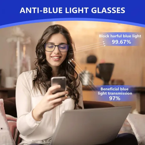 Miniatura 3 de BLUEMOKY Gafas de lectura de luz azul para hombres, lectores de marco cuadrado deportivo, gafas de computadora antirreflejos C02 Tortuga