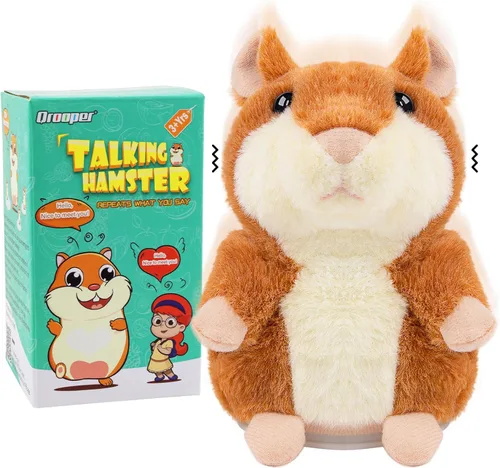 Hámster parlante – Juguete de animales de peluche para niños de 2, 3, 4, 5, 6 años, repite lo que dices, juguetes de peluche interactivos para