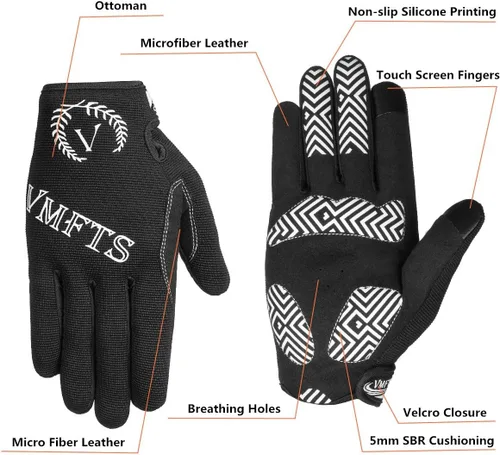 Miniatura 3 de Guantes de ciclismo VMFTS con gel y guantes deportivos sin dedos completos para fitness, levantamiento de pesas, entrenamiento de escalada