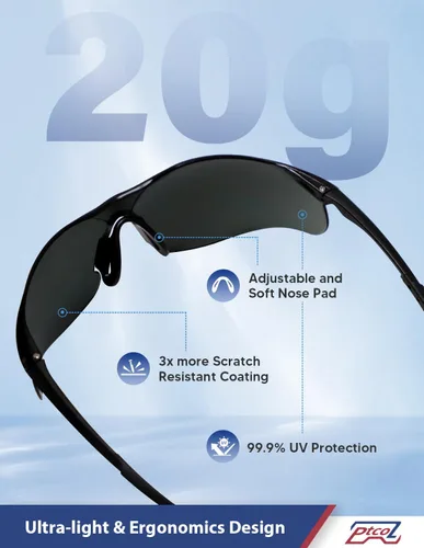 Miniatura 27 de Paquete de 3 lentes de seguridad tintados ámbar: lente de policarbonato antiarañazos con certificación ANSI Z87.1, protección UV para construcción