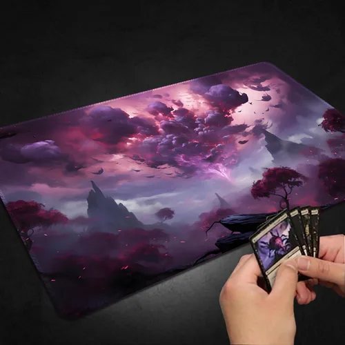 Miniatura 5 de Tapete de juego para MTG con bolsas de almacenamiento gratis, tapete de juego de 24 x 14 pulgadas TCG y alfombrillas de juego de mesa para cartas