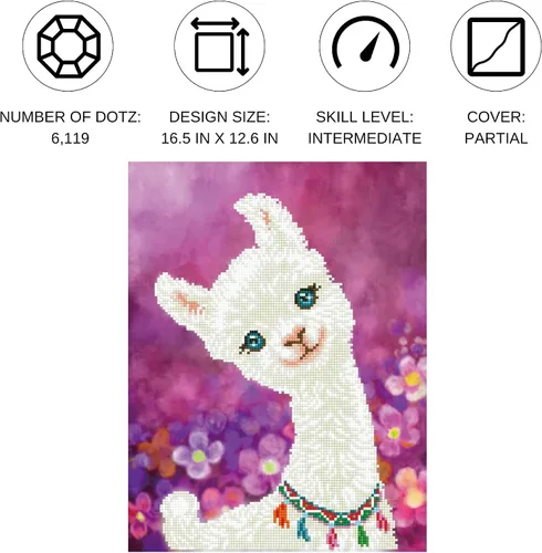 Miniatura 2 de DIAMOND DOTZ Lulu - Kits de pintura de diamantes de llama para adultos, kits de arte de diamantes, un kit de manualidades creativo relajante
