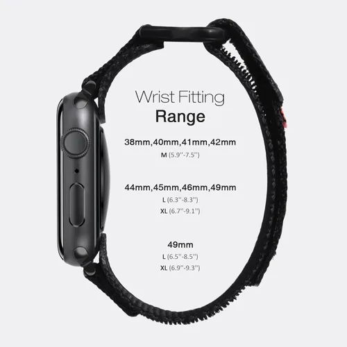 Miniatura 5 de Nereides Compatible con Correa de Apple Watch Ultra 3/2/1, Correa Deportiva de Nylon con Diseño Tejido para 49 mm (L, Negro)