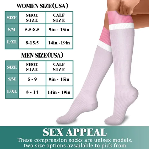 Miniatura 6 de Paquete de 3 pares de calcetines de compresión médica para mejorar la circulación de mujeres y hombres, para correr, hacer deporte y amamantar