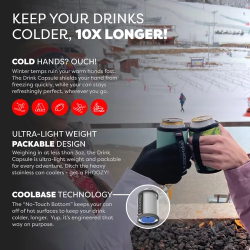 Miniatura 3 de PHOOZY Enfriador de latas aislado para latas delgadas de 12 oz - El aislamiento patentado de la NASA mantiene las bebidas frías 10 veces más tiempo
