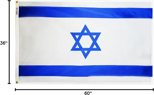 Miniatura 4 de Annin Flagmakers Bandera de Israel fabricada en Estados Unidos según las especificaciones oficiales de diseño de las Naciones Unidas, 3 x 5 pies