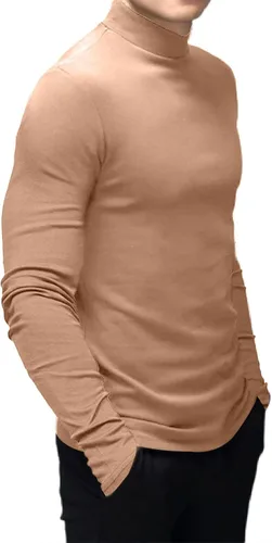 Miniatura 3 de Rela Bota Camisetas de moda para hombre, ropa interior térmica, camisetas de media manga corta de cuello alto, ajuste delgado, básicas