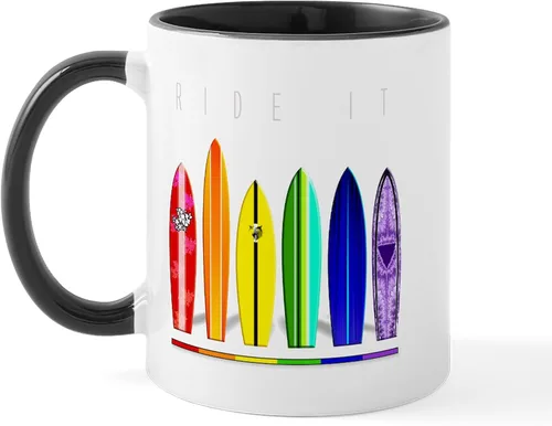 Miniatura 24 de CafePress Jake's Rainbow Shark - Taza de café de cerámica (11 oz)