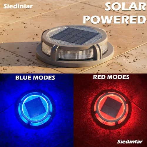 Miniatura 3 de SIEDiNLAR Luces solares para cubierta al aire libre, 2 modos, 16 LED, marcadores de entrada, luz de muelle, funciona con energía solar, impermeable