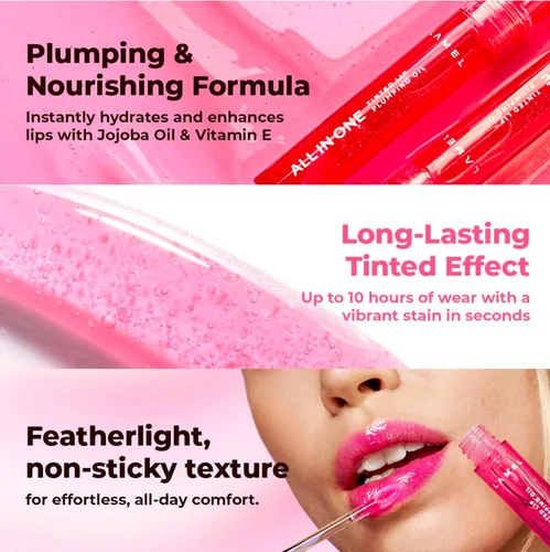 Miniatura 5 de Lamel Lip Oil Set of 2 – Peachy & Sparkle Hydrating Tinted Lip Oils, Glossy Non-Sticky Finish, Full-Size Lip Gloss Duo