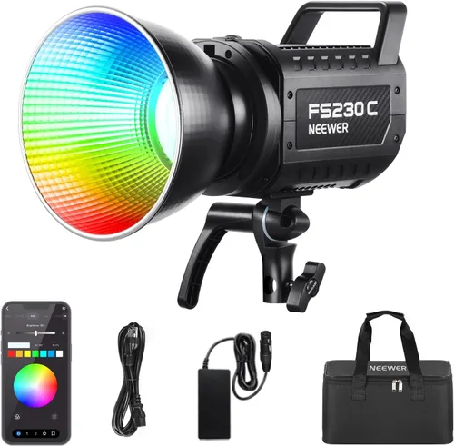 Miniatura 14 de NEEWER HB80C RGBWW - Luz de video LED con batería integrada de 72 Wh y carga rápida PD de 100 W, iluminación de salida continua COB Mini RGB de 80
