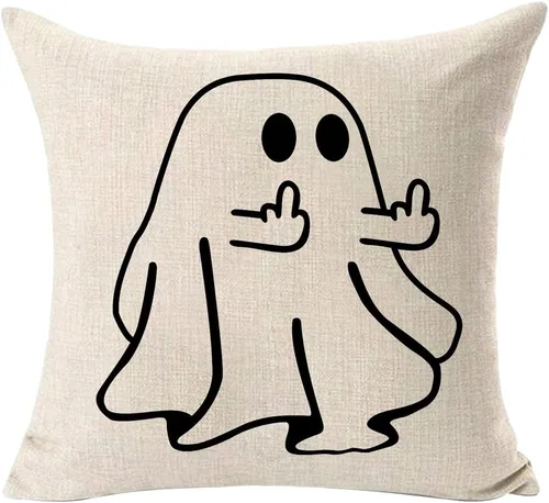 Miniatura 6 de Funda de almohada con diseño de calavera de Halloween, decoración del hogar, lino y algodón, funda de cojín de 18 x 18 pulgadas / 45.72 x 45.72 cm.