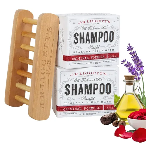 Miniatura 11 de J·R·LIGGETT'S Barra de champú, fórmula original con mini bolsa EZ de viaje, champú en barra totalmente natural, a base de plantas y secado sólido