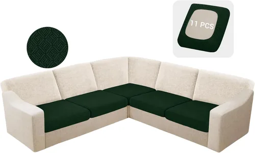 Miniatura 35 de HDCAXKJ - Fundas impermeables para cojín de sofá modular, fundas elásticas para cojín de sofá de esquina, fundas protectoras de muebles de jacquard
