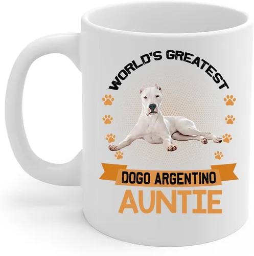 World's Greatest Lying Dogo Argentino Dog Tía Regalos para tía Taza de café divertida Taza de té de cerámica blanca 11oz Cachorro Dueño Regalos