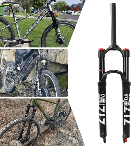 Miniatura 8 de 26/27.5/29 pulgadas MTB Dual Air Suspension Hork, 1 1/8 tubo recto, 4.724 in de viaje, QR 0.354 in × 3.937 in, bloqueo manual, horquilla delantera
