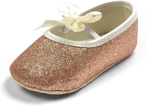 Miniatura 117 de RVROVIC Mocasines de princesa para bebé, zapatos brillantes de Mary Jane, zapatos de cuna de suela suave y ligera de primera calidad, zapatos