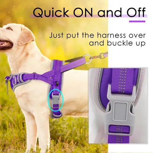 Miniatura 4 de ADVENTUREMORE Arnés para perros grandes, antitirones, arnés deportivo para perro, reflectante, transpirable, chaleco para perro, a prueba de Al
