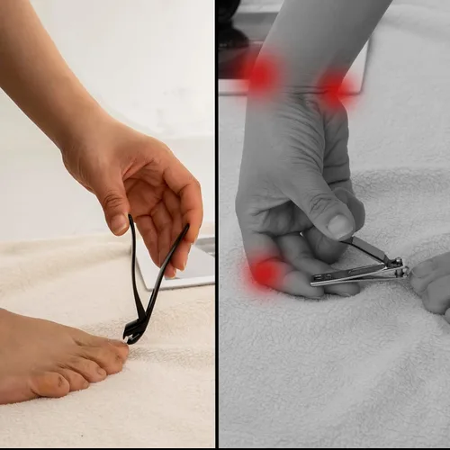 Miniatura 3 de Cortaúñas para personas mayores, cortaúñas de cabeza curva de mango largo con atrapador, ultra afilado, resistente para uñas gruesas, diseño